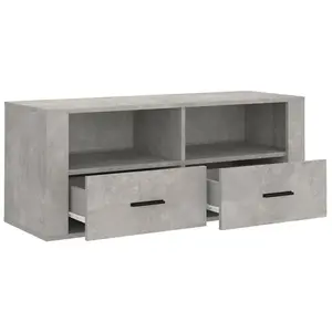 Berkfield TV Cabinet Concrete Grey 100x35x40 cm Engineered Wood