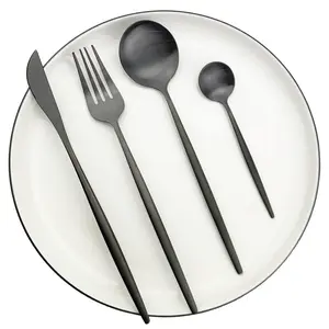 Canora Grey Szeto 4 Piece Stainless Steel Cutlery Set , Service for 1 Black