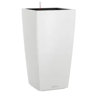 LECHUZA CUBICO Color 56cm Tall Planter, White Self-watering Planter with Water Level Indicator H56 L30 W30 cm, 14L