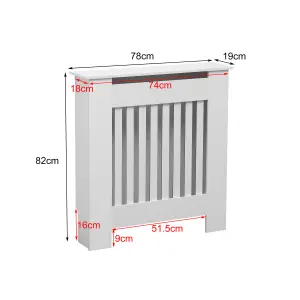 MDF Radiator Cover With Modern Cabinet Top Shelving (Small)