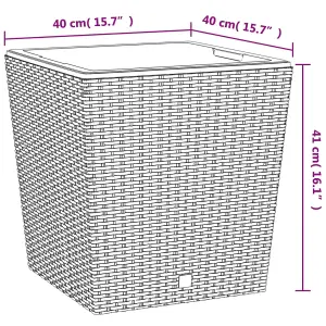 Berkfield Planter with Removable Inner White 37 / 64 L PP Rattan