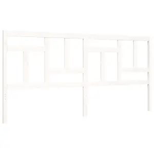 Berkfield Bed Frame with Headboard White 200x200 cm Solid Wood