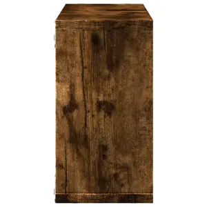 17 Stories Wall Cabinet 100X16x30 Cm Engineered Wood Smoked Oak