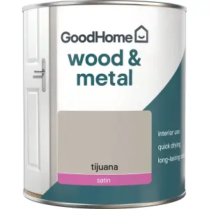 GoodHome Tijuana Satin Metal & wood paint, 750ml