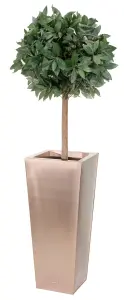 Primrose Frost and Rust-Resistant Outdoor Zinc Flared Square Planter in a Copper Finish 70cm