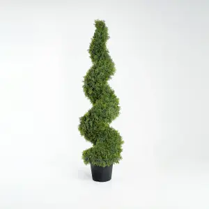 Artificial Cedar Spiral Topiary - Artificial Tree, Pack of 2, 5ft Tall