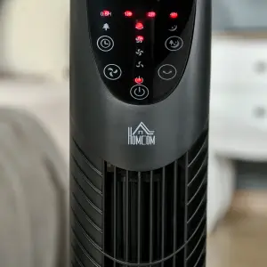 HOMCOM 78.5cm Oscillation Tower Fan with Remote Control 40W 3-Speed Wind Black