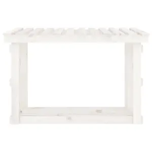 Berkfield Firewood Rack White 108x64.5x77 cm Solid Wood Pine