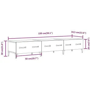 vidaXL TV Cabinet High Gloss White 150x34.5x30 cm Engineered Wood