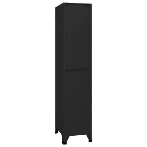 Berkfield Locker Cabinet Black 38x45x180 cm Steel