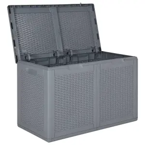 Berkfield Garden Storage Box Grey PP Rattan 180 L