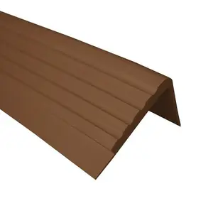 Anti non slip stair  nosing rubber angle step edge trim PVC RO 90cm brown