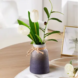 Gradual Grey Nordic Simple Hemp Rope Ceramic Flower Vase