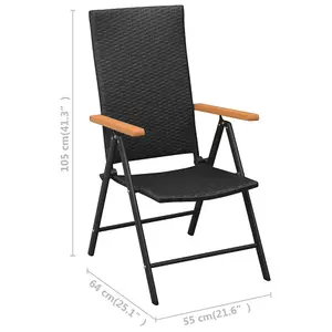 Berkfield Garden Chairs 4 pcs Poly Rattan Black