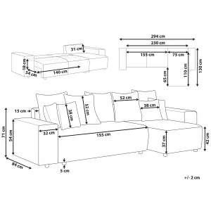 Corner Sofa LUSPA Light Grey Fabric Left Hand