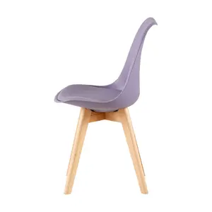 Nero Upholstered Dining Chair (Set of 2) Light Purple / Oak