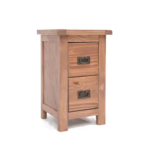 Padua 2 Drawer Petite Bedside Table Brass Drop Handle