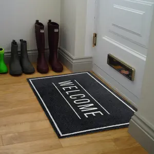 Plaza Grey Welcome Door mat, 75cm x 50cm