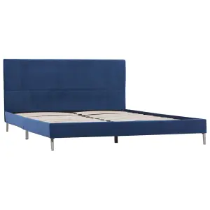 Berkfield Bed Frame Blue Fabric 150x200 cm 5FT King Size