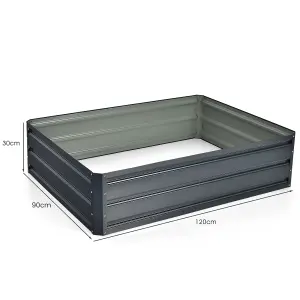 Costway 4 x 3ft Metal Raised Garden Bed Outdoor Planter Box Backyard