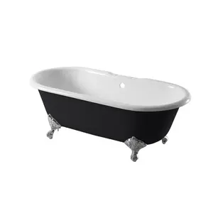 Arroll Moulin Gloss Black Roll-top Double ended Bath (L)170cm (W)77cm