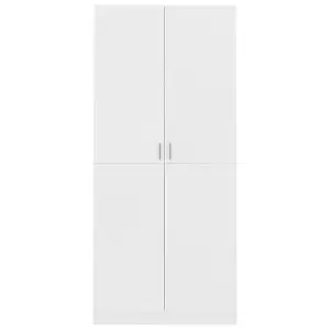 Wardrobe White 90x52x200 cm Engineered Wood