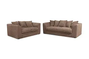 Chicago Jumbo Cord 3&2 Seater Sofa Set Coffee