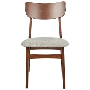 Set of 2 Dining Chairs ANOKA Rubberwood Taupe