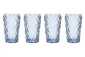 Maison by Premier Fleur Set Of Four Blue Highball Glasses