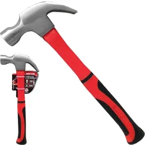 Dekton 8oz Claw Hammer Rubber Grip Handel Hardened Fibreglass Steel