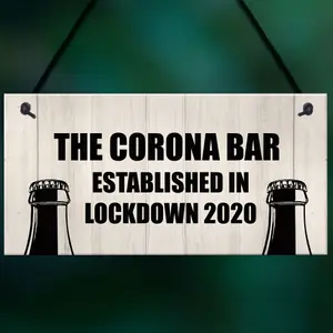 Funny Bar Sign For Garden Man Cave Home Bar Lockdown Corona Bar Gift