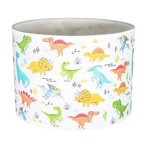 Modern and Colourful Dinosaurs Childrens Cotton Fabric Lamp Shade - 25cm