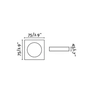 Luminosa Ne 1 Light Square Recessed Spotlight White, GU10