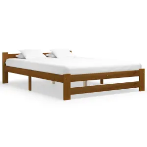 Berkfield Bed Frame Honey Brown Solid Pine Wood 120x200 cm