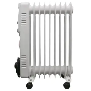 Right Radiators Oil Filled Radiator 9 Fin 2000W Portable Electric Heater With Timer Thermostat White