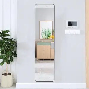 Black Rectangular Freestanding or Wall Mounted Framed Full Length Mirror W 45 x H 155 cm