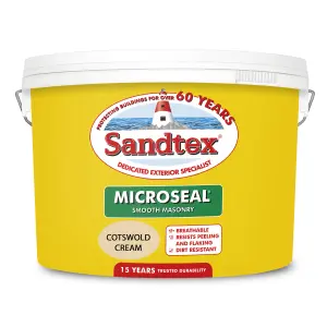 Sandtex Cotsworld cream Smooth Soft sheen Masonry paint, 10L