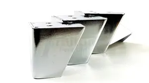 4 x Chrome Furniture Feet 60mm High Self Fixing Metal Legs Sofas Chairs Stools Cabinets RJB179 PKC381 TSP2111