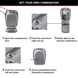 Master Lock Reinforced security 4 digit Wall-mounted External Combination Key safe