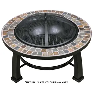 30" Deluxe Traditional Style Fire Pit with Slate Top - DG111