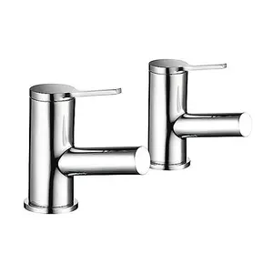 Mira Showers Evolve Bath Pillar Taps Chrome Round Bathroom - 1 Pair 2.1816.003