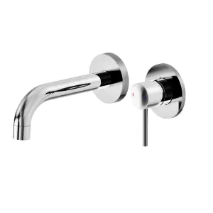 Emilia Polished Chrome Round Wall-mounted Basin Mixer Tap