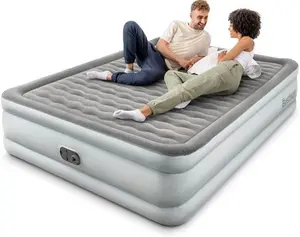 Bestway King Queen Double Single Size Air Bed | Airbed With Built-In Electric Pump, Fast Inflation, Wave Beam Support Mattress With Storage Bag, Grey