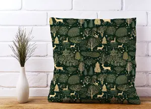 Green Christmas Woodlands Cushions 60cm x 60cm