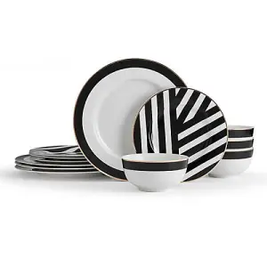 Mikasa Luxe Deco 12 Piece Dinner Set