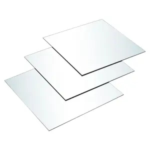 Set of 3 Square Frameless Wall Mirror Tiles 300 x 300 mm