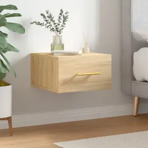 Berkfield Wall-mounted Bedside Cabinet Sonoma Oak 35x35x20 cm