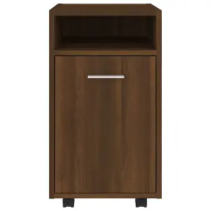 Berkfield Side Cabinet with Wheels Brown Oak 33x38x60 cm Engineered Wood