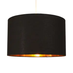 Inlight Helene Black & Gold Foil Lamp shade (D)40cm