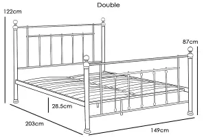 Harpenden Brushed Gold Metal Bed Frame Double 4ft6